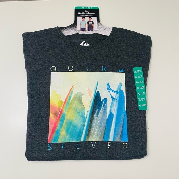 Quicksilver Youth 2 pack Tee Shirts, NWT. - Picture 2 of 8